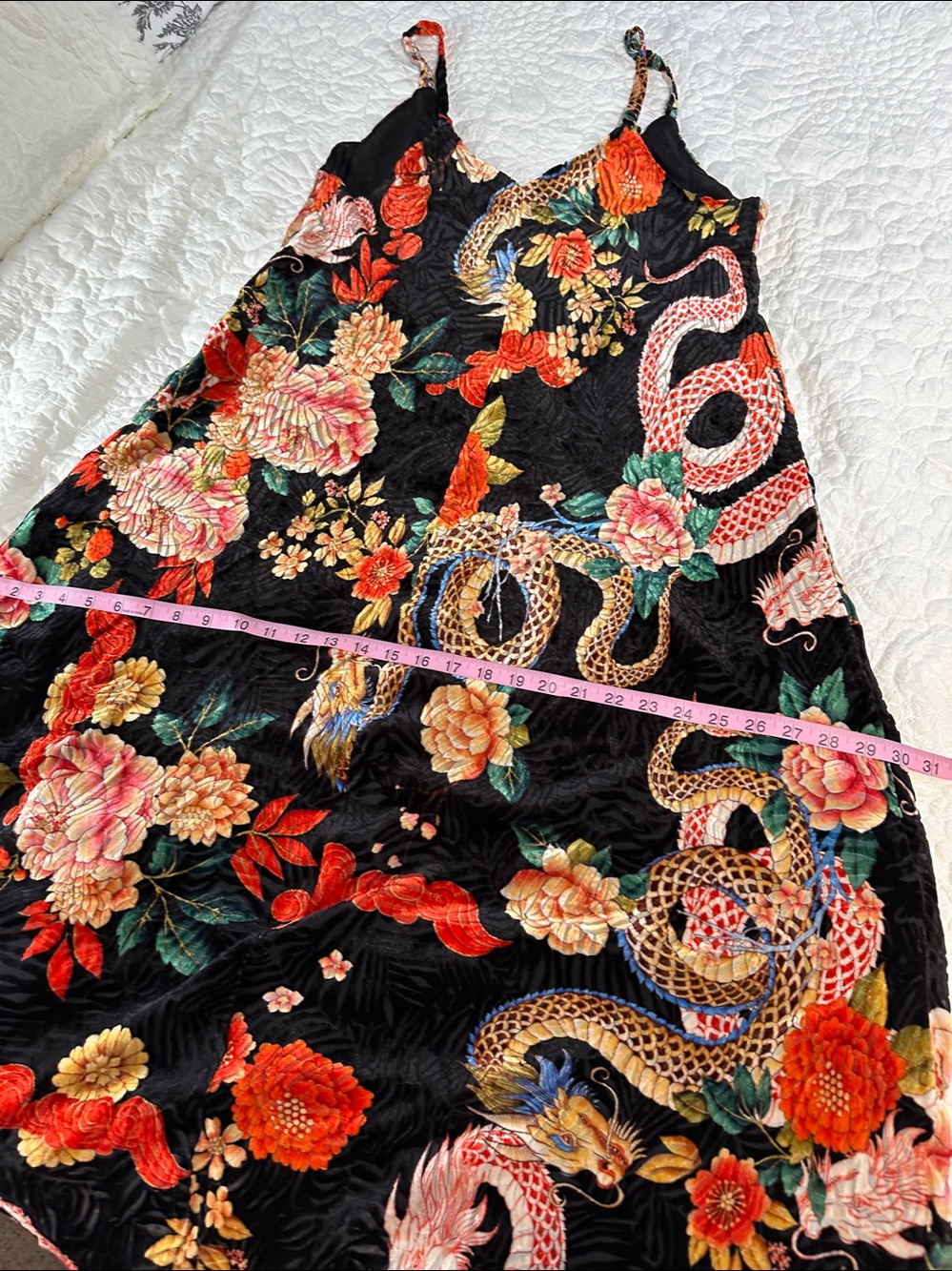 FARM RIO Kanako V-Neck Spaghetti Strap Maxi Dress Burnout Velvet Floral Sz M NWT - Picture 10 of 16